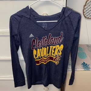 Adidas Cleveland Cavaliers Hooded Long Sleeve T-Shirt